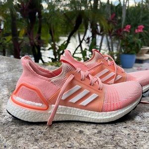 Adidas boost sneakers, peach color, size US7 women’s